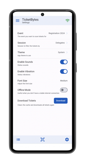 TicketBytes settings TicketBytes settings