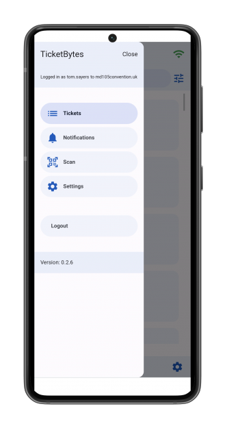 TicketBytes menu TicketBytes menu